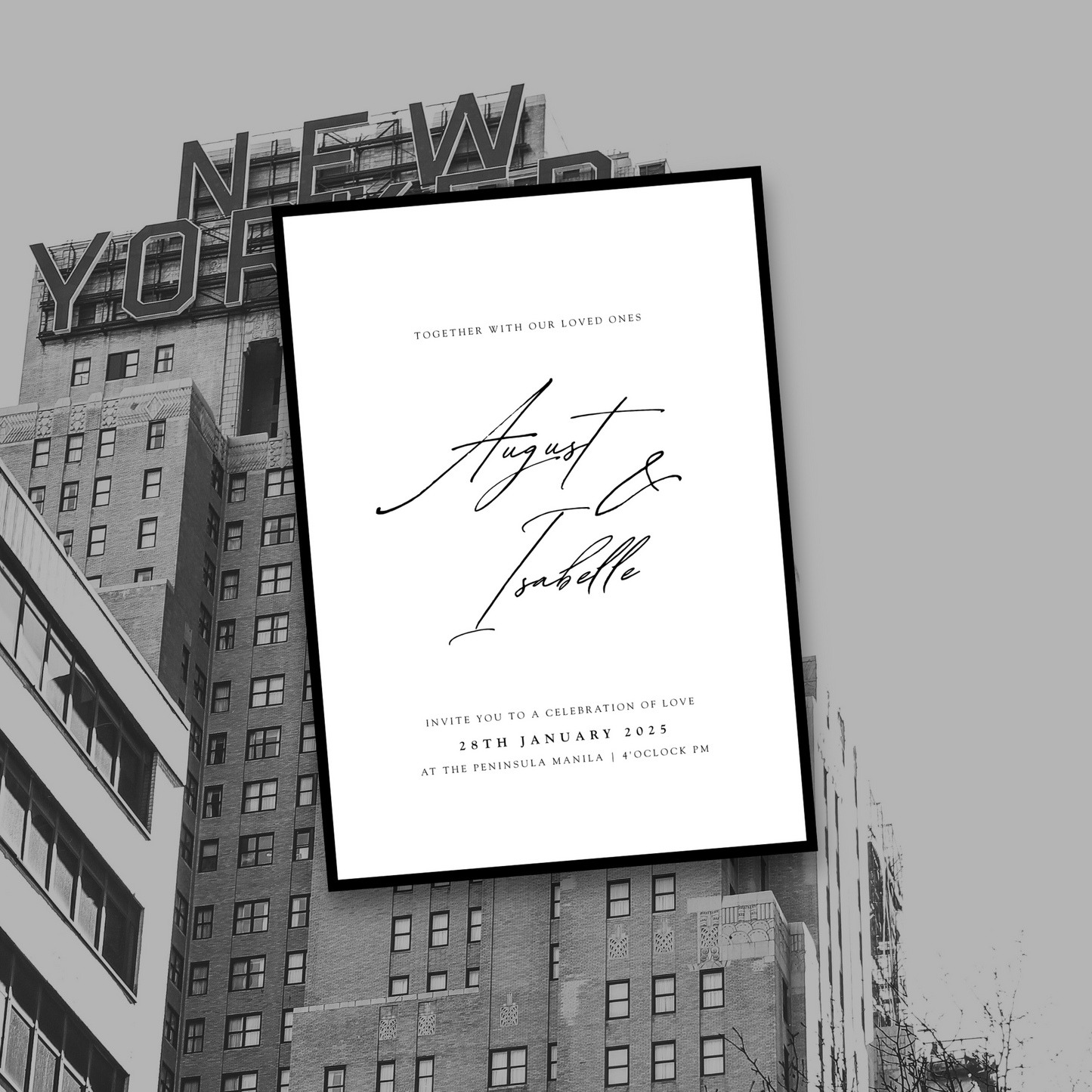 Classic NYC π€ β A Black and White Invitation Suite for City Celebrations, and Modern Minimalists