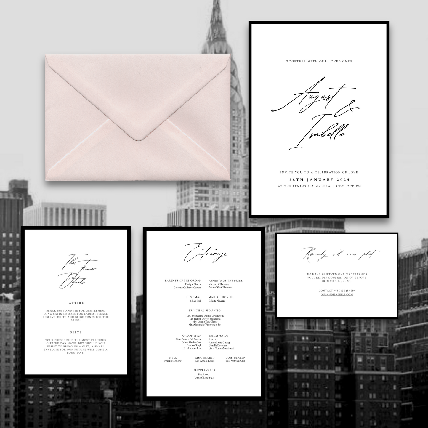 Classic NYC π€ β A Black and White Invitation Suite for City Celebrations, and Modern Minimalists