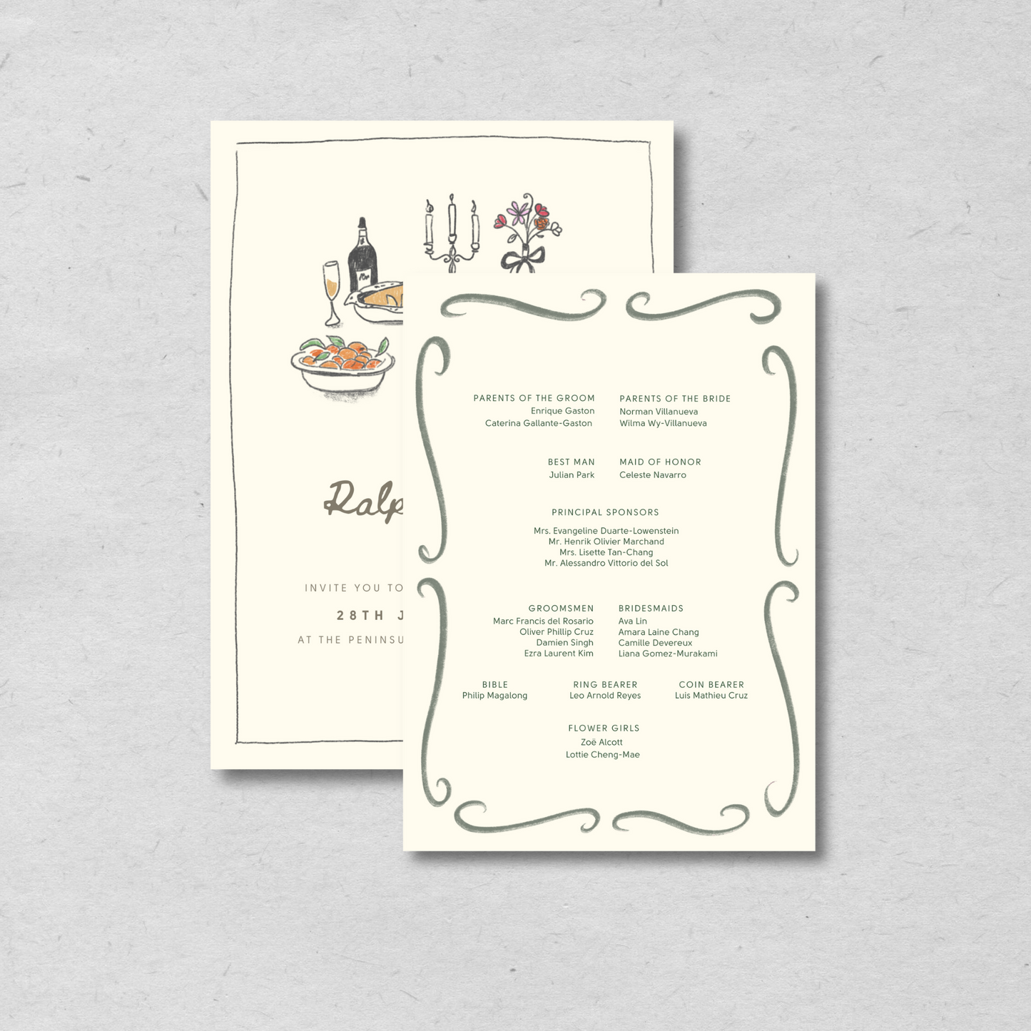 City Chic Hand Drawn Wedding Suite